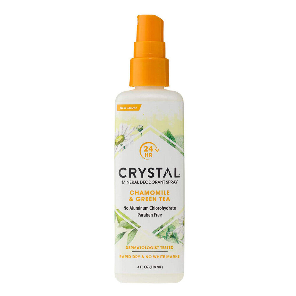 French Transit Crystal Essence Mineral Deodorant Body Spray, Chamomile, Green Tea, 4 Oz